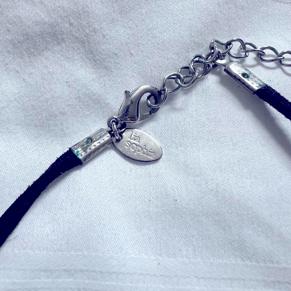 Lia Sophia Silver and Black Geometric Necklace - Picture 3 of 4